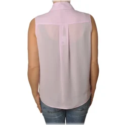 Elisabetta Franchi - Sleeveless Shirt with Closure - Lillac - Shirt - Made in Italy - Luxury Exclusive Collection - Avvenice