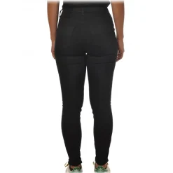 Elisabetta Franchi - Trousers with Gold-Colored Metal Chain - Black - Trousers - Made in Italy - Luxury Exclusive Collection - Avvenice