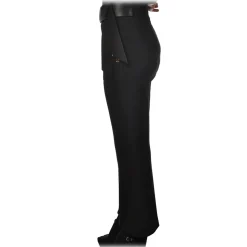Elisabetta Franchi - Trumpet Model Trousers - Black - Trousers - Made in Italy - Luxury Exclusive Collection - Avvenice