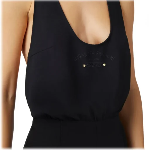 Elisabetta Franchi - Wide Leg Suit with Olympic Cut - Black - Dress - Made in Italy - Luxury Exclusive Collection - Avvenice