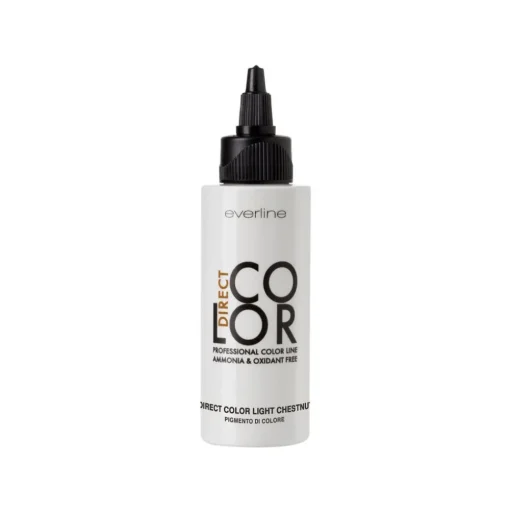 Everline - Hair Solution - Direct Color - Light Chestnut - Professional Color Line - Ammonia and Oxidants Free - Avvenice