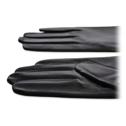 Fefè Napoli - Black Leather Woman Gloves - Gloves - Handmade in Italy - Luxury Exclusive Collection - Avvenice