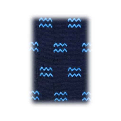Fefè Napoli - Blue Aquarius Zodiac Men's Socks - Socks - Handmade in Italy - Luxury Exclusive Collection - Avvenice
