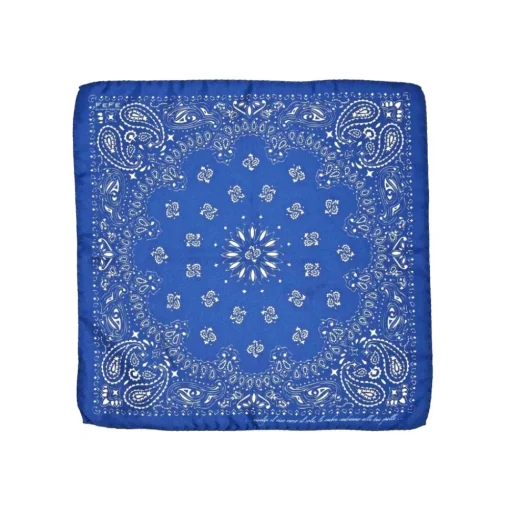 Fefè Napoli - Blue Bandan Silk Dandy Pocket Square - Pocket-Square - Handmade in Italy - Luxury Exclusive Collection - Avvenice