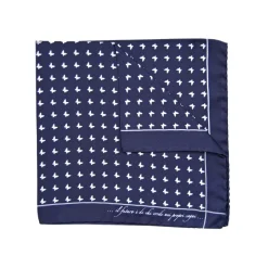 Fefè Napoli - Blue Butterfly Silk Dandy Pocket Square - Pocket-Square - Handmade in Italy - Luxury Exclusive Collection - Avvenice