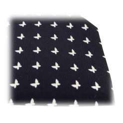 Fefè Napoli - Blue Butterfly Dandy Silk Tie - Ties - Handmade in Italy - Luxury Exclusive Collection - Avvenice