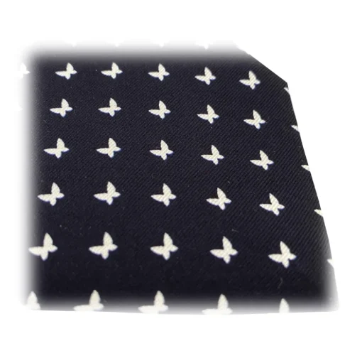 Fefè Napoli - Blue Butterfly Dandy Silk Tie - Ties - Handmade in Italy - Luxury Exclusive Collection - Avvenice