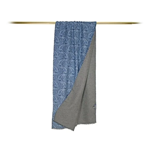 Fefè Napoli - Blue Cash Double Gentleman Scarf - Scarves and Foulards - Handmade in Italy - Luxury Exclusive Collection - Avvenice