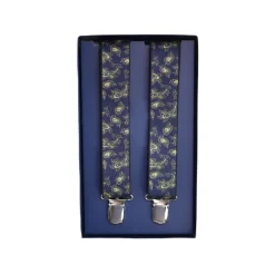 Fefè Napoli - Blue Cash Gentleman Suspenders - Braces - Handmade in Italy - Luxury Exclusive Collection - Avvenice