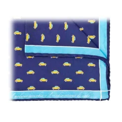 Fefè Napoli - Blue Cinquecento Silk Dandy Pocket Square - Pocket-Square - Handmade in Italy - Luxury Exclusive Collection - Avvenice