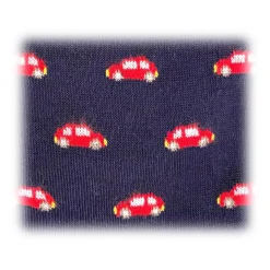Fefè Napoli - Blue Cinquecento Short Dandy Men's Socks - Socks - Handmade in Italy - Luxury Exclusive Collection - Avvenice