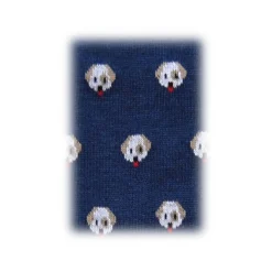 Fefè Napoli - Blue Dog Dandy Men's Socks - Socks - Handmade in Italy - Luxury Exclusive Collection - Avvenice