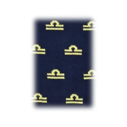 Fefè Napoli - Blue Libra Zodiac Men's Socks - Socks - Handmade in Italy - Luxury Exclusive Collection - Avvenice