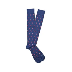 Fefè Napoli - Blue Lucky Horns Scaramantia Men's Socks - Socks - Handmade in Italy - Luxury Exclusive Collection - Avvenice