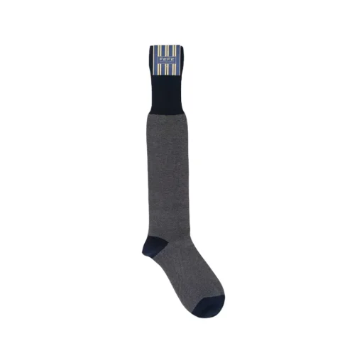 Fefè Napoli - Dark Grey Oxford Men's Socks - Socks - Handmade in Italy - Luxury Exclusive Collection - Avvenice