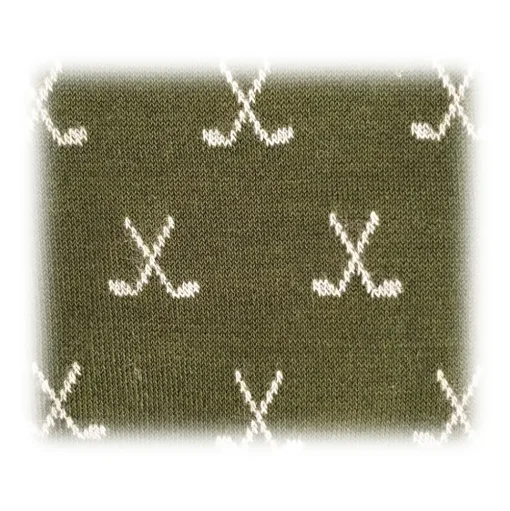 Fefè Napoli - Green Golf Short Dandy Men's Socks - Socks - Handmade in Italy - Luxury Exclusive Collection - Avvenice