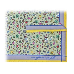 Fefè Napoli - Green Kids Silk Dandy Pocket Square - Pocket-Square - Handmade in Italy - Luxury Exclusive Collection - Avvenice