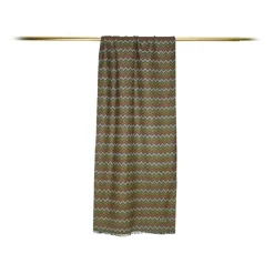 Fefè Napoli - Green Zig-zag Double Dandy Silk Scarf - Scarves and Foulards - Handmade in Italy - Luxury Exclusive Collection - Avvenice
