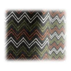 Fefè Napoli - Green Zig-zag Double Dandy Silk Scarf - Scarves and Foulards - Handmade in Italy - Luxury Exclusive Collection - Avvenice