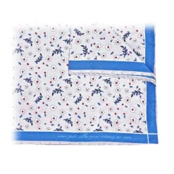 Fefè Napoli - Grey Flowers Silk Dandy Pocket Square - Pocket-Square - Handmade in Italy - Luxury Exclusive Collection - Avvenice
