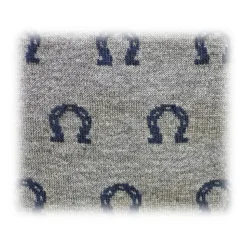 Fefè Napoli - Grey Horseshoe Short Scaramantia Men's Socks - Socks - Handmade in Italy - Luxury Exclusive Collection - Avvenice
