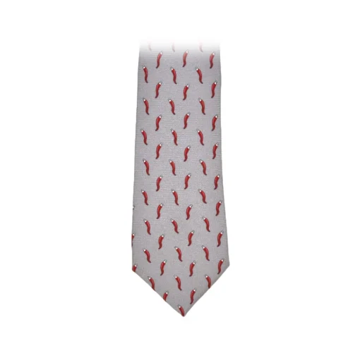 Fefè Napoli - Grey Lucky Horns Scaramantia Silk Tie - Ties - Handmade in Italy - Luxury Exclusive Collection - Avvenice