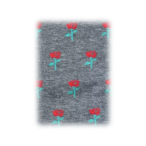 Fefè Napoli - Grey Roses Dandy Men's Socks - Socks - Handmade in Italy - Luxury Exclusive Collection - Avvenice
