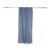 Fefè Napoli - Light-Blue Flowers Wool Dandy Scarf - Scarves and Foulards - Handmade in Italy - Luxury Exclusive Collection - Avvenice