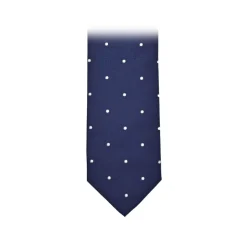 Fefè Napoli - Light-Blue Pois Business Silk Jacquard Tie - Ties - Handmade in Italy - Luxury Exclusive Collection - Avvenice