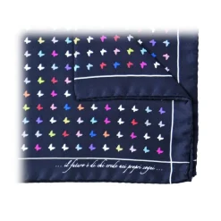 Fefè Napoli - Multicolor Butterfly Silk Dandy Pocket Square - Pocket-Square - Handmade in Italy - Luxury Exclusive Collection - Avvenice