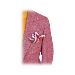 Fefè Napoli - Orange Cycles Silk Dandy Pocket Square - Pocket-Square - Handmade in Italy - Luxury Exclusive Collection - Avvenice