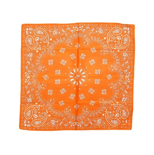 Fefè Napoli - Orange Silk Cotton Bandan - Scarves and Foulards - Handmade in Italy - Luxury Exclusive Collection - Avvenice