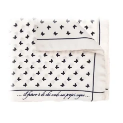 Fefè Napoli - White Butterfly Silk Dandy Pocket Square - Pocket-Square - Handmade in Italy - Luxury Exclusive Collection - Avvenice