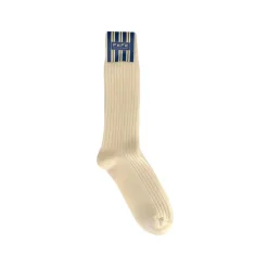 Fefè Napoli - White England Men's Short Socks - Socks - Handmade in Italy - Luxury Exclusive Collection - Avvenice