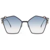 Fendi - Can Eye - Blue Pentagonal Oversize Sunglasses - Sunglasses - Fendi Eyewear - Avvenice