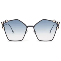 Fendi - Can Eye - Blue Pentagonal Oversize Sunglasses - Sunglasses - Fendi Eyewear - Avvenice