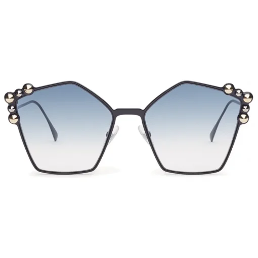 Fendi - Can Eye - Blue Pentagonal Oversize Sunglasses - Sunglasses - Fendi Eyewear - Avvenice