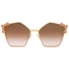 Fendi - Can Eye - Rose Gold Pentagonal Oversize Sunglasses - Sunglasses - Fendi Eyewear - Avvenice