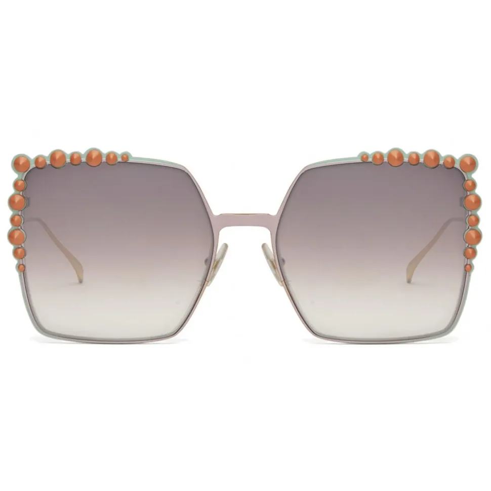 Fendi - Can Eye - SS 2017 Bicolor Light Square Oversize Sunglasses - Sunglasses - Fendi Eyewear - Avvenice