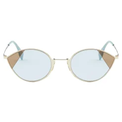 Fendi - Cut-Eye - Gold Cat-Eye Sunglasses - Sunglasses - Fendi Eyewear - Avvenice