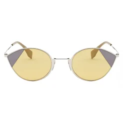 Fendi - Cut-Eye - Silver Cat-Eye Sunglasses - Sunglasses - Fendi Eyewear - Avvenice
