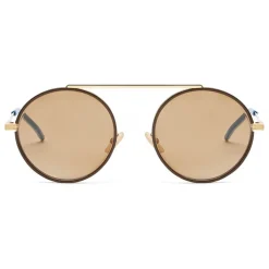 Fendi - Everyday - Gold Rounded Sunglasses - Sunglasses - Fendi Eyewear - Avvenice
