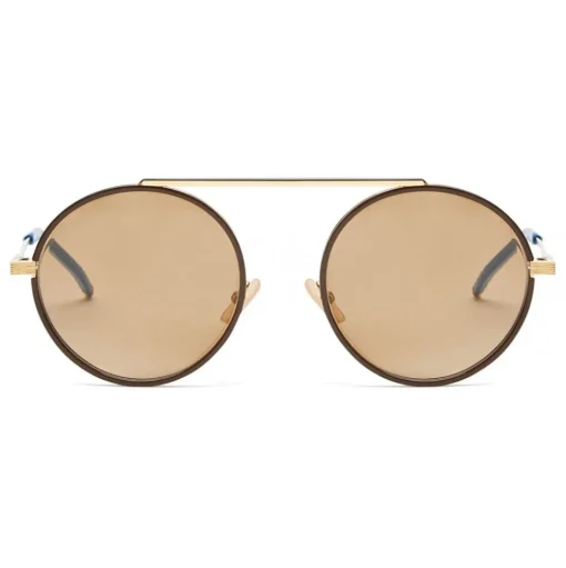 Fendi - Everyday - Gold Rounded Sunglasses - Sunglasses - Fendi Eyewear - Avvenice