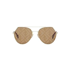 Fendi - Eyeline - Aviator Sunglasses - Gold Brown - Sunglasses - Fendi Eyewear - Avvenice