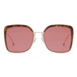 Fendi - F is Fendi - Square Oversize Sunglasses - Gold - Sunglasses - Fendi Eyewear - Avvenice
