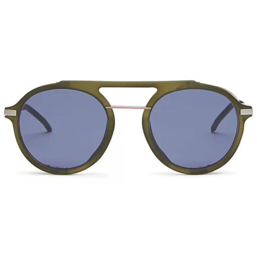 Fendi - Fantastic - Green Round Aviator Sunglasses Fashion Show FW17-18 - Sunglasses - Fendi Eyewear - Avvenice