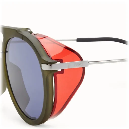 Fendi - Fantastic - Green Round Aviator Sunglasses Fashion Show FW17-18 - Sunglasses - Fendi Eyewear - Avvenice