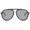Fendi - Fantastic - Satin Black Aviator Oversize Sunglasses - Sunglasses - Fendi Eyewear - Avvenice