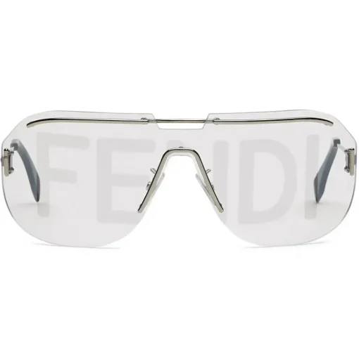 Fendi - Fendi Code - Shield Sunglasses - Silver - Sunglasses - Fendi Eyewear - Avvenice