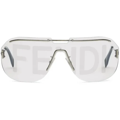 Fendi - Fendi Code - Shield Sunglasses - Silver - Sunglasses - Fendi Eyewear - Avvenice